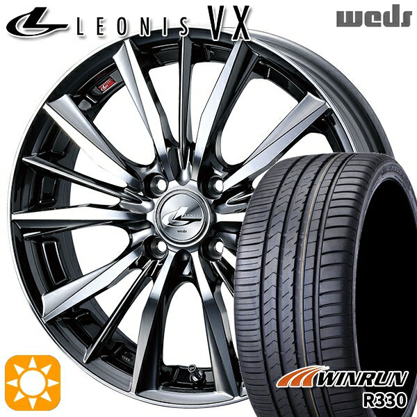 【取付対象】195/40R17 81W XL ウィンラン R330 Weds レオニス VX BMCMC (ブラックメタルコート ミラーカット) 17インチ 7.0J 4H100 サマータイヤホイールセット