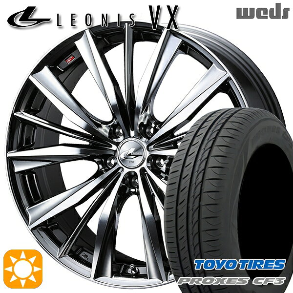 【取付対象】リーフ レヴォーグ 215/50R17 95V XL トーヨー プロクセス CF3 Weds レオニス VX BMCMC (ブラックメタルコート ミラーカット) 17インチ 7.0J 5H114.3 サマータイヤホイールセット