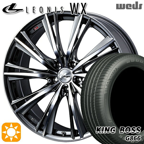 【取付対象】アイシス ノア 215/45R17 91W XL キングボス G866 Weds レオニス WX BMCMC (ブラックメタルコート ミラーカット) 17インチ 7.0J 5H114.3 サマータイヤホイールセット