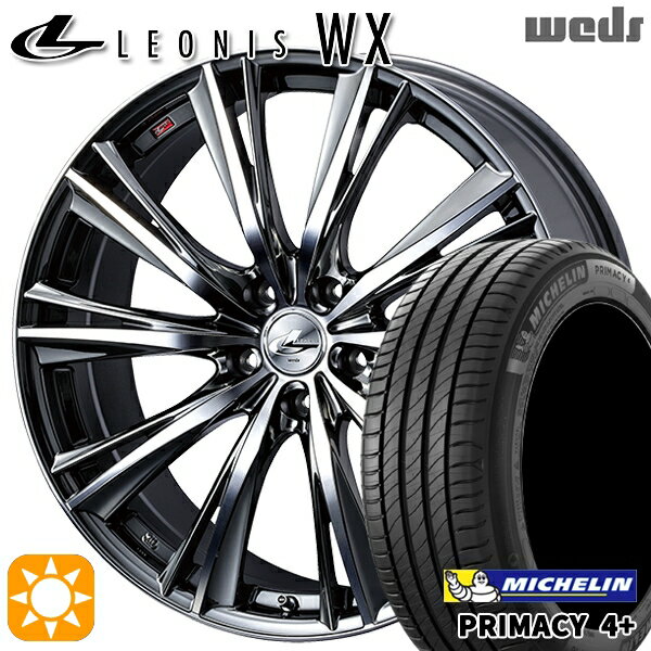 【取付対象】リーフ レヴォーグ 215/50R17 95W XL ミシュラン プライマシー4プラス Weds レオニス WX BMCMC (ブラックメタルコート ミラーカット) 17インチ 7.0J 5H114.3 サマータイヤホイールセット