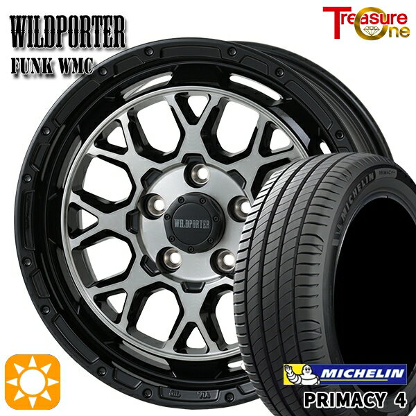 【取付対象】205/55R16 91W ミシュラン プライマシー4 トレジャーワン ワイルドポーター ファンク WMC BP/BC 16インチ 7.0J 5H114.3 サマータイヤホイールセット