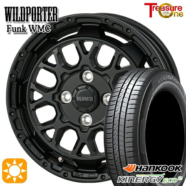 【取付対象】155/65R14 75T ハンコック KlnERGy ECO2 K435 トレジャーワン ワイルドポーター ファンク WMC MBK 14インチ 4.5J 4H100 サマータイヤホイールセット