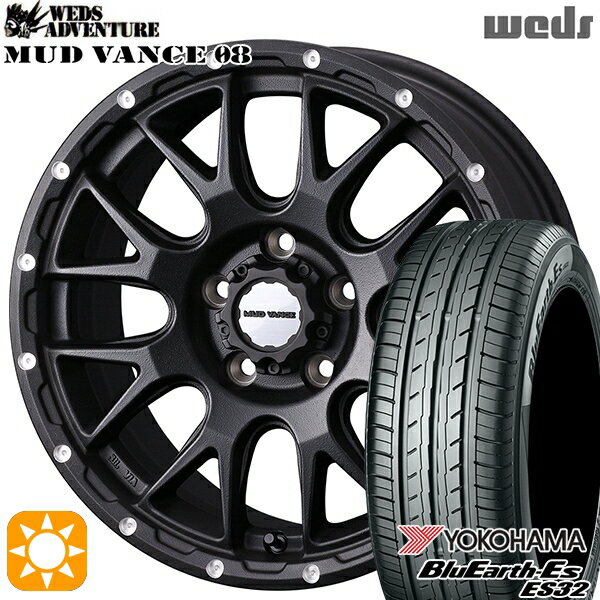 【取付対象】215/60R16 95H ヨコハマ ブルーアース ES32 Weds マッドヴァンス08 フリントブラック 16インチ 7.0J 5H114.3 サマータイヤホイールセット