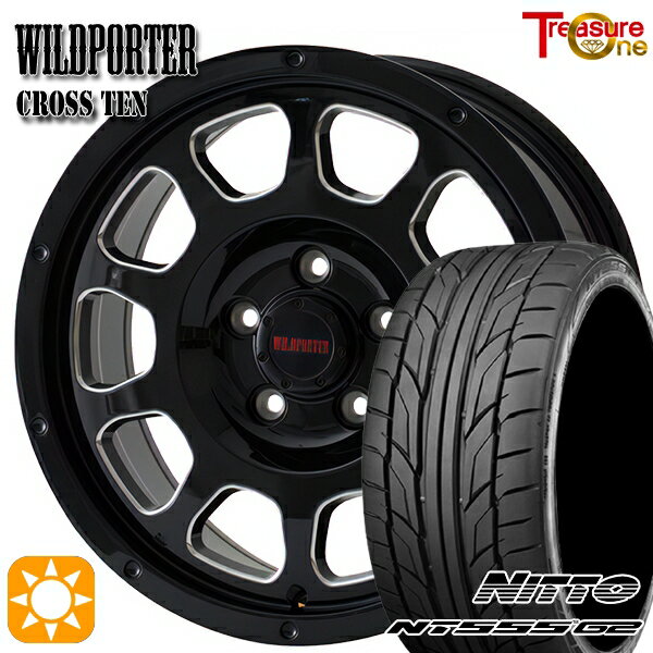 【取付対象】リーフ レヴォーグ 215/50R17 95W XL ニットー NT555 G2 トレジャーワン ワイルドポーター クロステン BK/SM 17インチ 7.5J 5H114.3 サマータイヤホイールセット