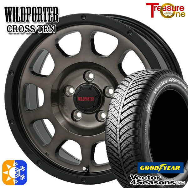 ヤリスクロス 205/65R16 95H グッドイヤー ベクター フォーシーズンズ トレジャーワン ワイルトポーター クロス10 16インチ 7.0J 5H114.3 ブラックポリッシュ/ブラッククリア オールシーズンタイヤホイールセット