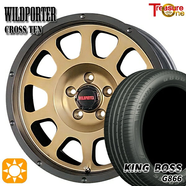 【取付対象】リーフ レヴォーグ 215/50R17 95W XL キングボス G866 トレジャーワン ワイルドポーター クロステン ブロンズ 17インチ 7.5J 5H114.3 サマータイヤホイールセット