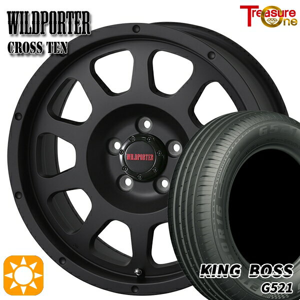 【取付対象】205/60R16 92V キングボス G521 トレジャーワン ワイルドポーター クロステン マットブラック 16インチ 7.0J 5H114.3 サマータイヤホイールセット