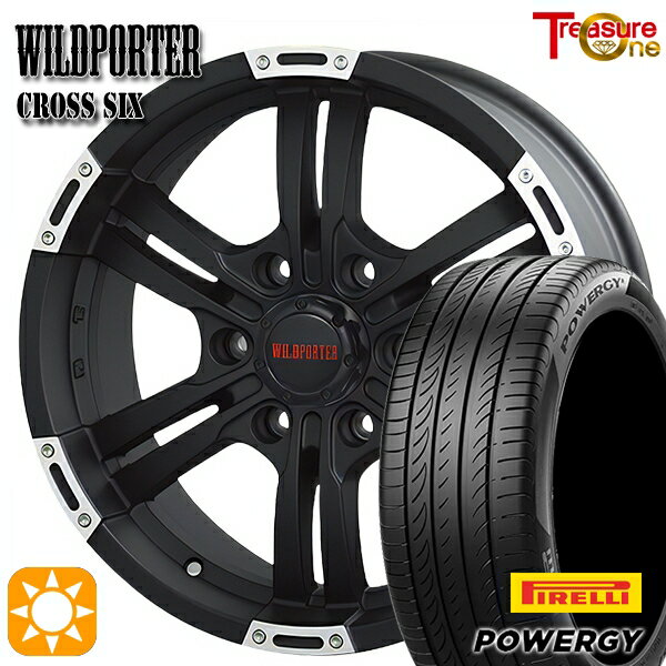 【取付対象】215/60R17 96V ピレリ パワジー トレジャーワン ワイルドポーター クロスシックス マットブラックポリッシュ 17インチ 6.5J 6H139.7 サマータイヤホイールセット