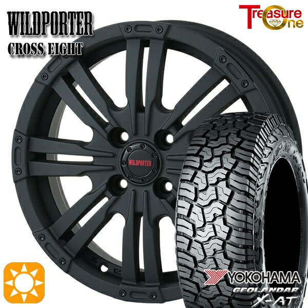 【取付対象】アゲトラ 155/65R14 ヨコハマ ジオランダーX-AT G016 トレジャーワン ワイルドポーター クロスエイト マットブラック 14インチ 4.5J 4H100 +45 サマータイヤホイールセット