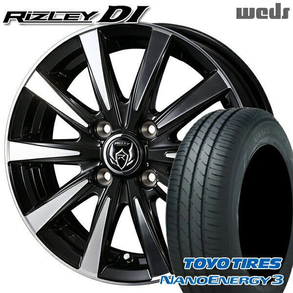 【取付対象】155/65R13 73S トーヨー ナノエナジー3 Weds ライツレーDI ブラックポリッシュ 13インチ 4.0J 4H100 サマータイヤホイールセット