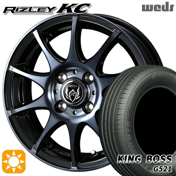 【取付対象】175/70R14 84T キングボス G521 Weds ライツレーKC ブラックポリッシュBC 14インチ 5.5J 4H100 サマータイヤホイールセット