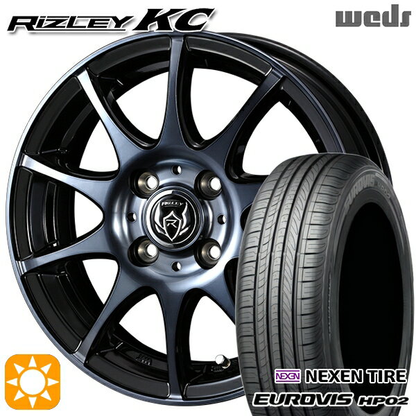 【取付対象】175/65R14 ネクセン ロードストーン ユーロビズ HP02 Weds ライツレーKC ブラックポリッシュBC 14インチ 5.5J 4H100 サマータイヤホイールセット