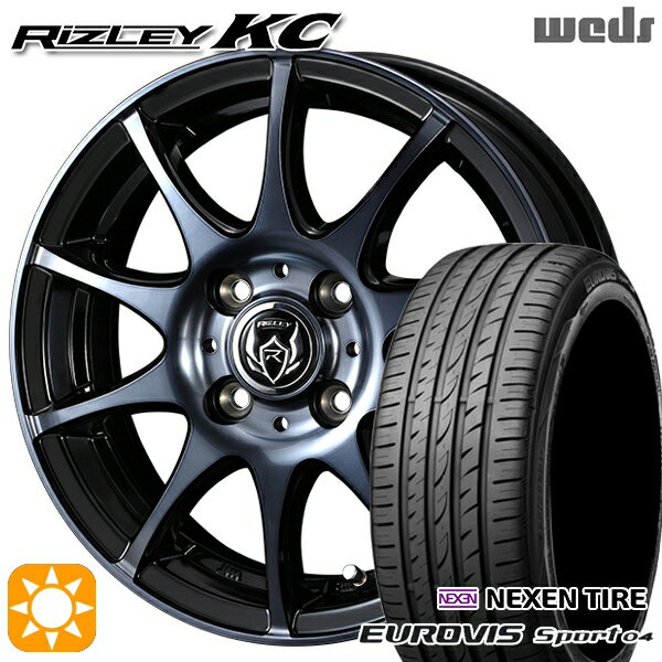 【取付対象】165/60R14 75H ロードストーン ユーロビズ Sport 04 Weds ライツレーKC ブラックポリッシュBC 14インチ 4.5J 4H100 サマータイヤホイールセット