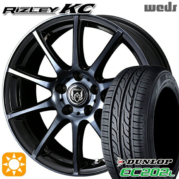 【取付対象】195/65R15 91S ダンロップ エナセーブ EC202L Weds ライツレーKC ブラックポリッシュBC 15インチ 6.0J 5H114.3 サマータイヤホイールセット