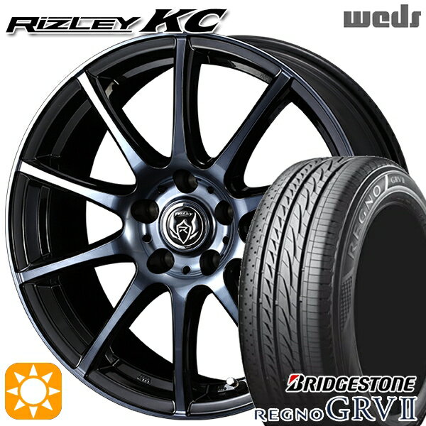 【取付対象】195/65R15 91H ブリヂストン レグノ GRV2 Weds ライツレーKC ブラックポリッシュBC 15インチ 6.0J 5H114.3 サマータイヤホイールセット