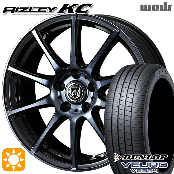 5/18 D会員限定P13倍★ 205/50R17 93Y XL ダンロップ ビューロ VE304 Weds ライツレーKC ブラックポリッシュBC 17インチ 7.0J 5H114.3 サマータイヤホイールセット