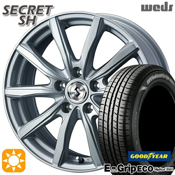 【取付対象】195/65R15 91H グッドイヤー エフィシェントグリップ エコ EG01 Weds シークレット SH シルバー 15インチ 6.0J 5H114.3 サマータイヤホイールセット