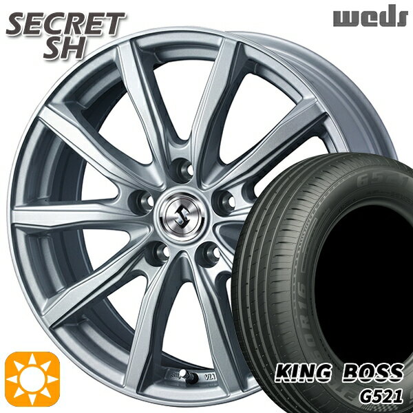 【最大2,000円OFFクーポン】195/65R15 91H キングボス G521 Weds シークレット SH シルバー 15インチ 6.0J 5H114.3 サマータイヤホイールセット