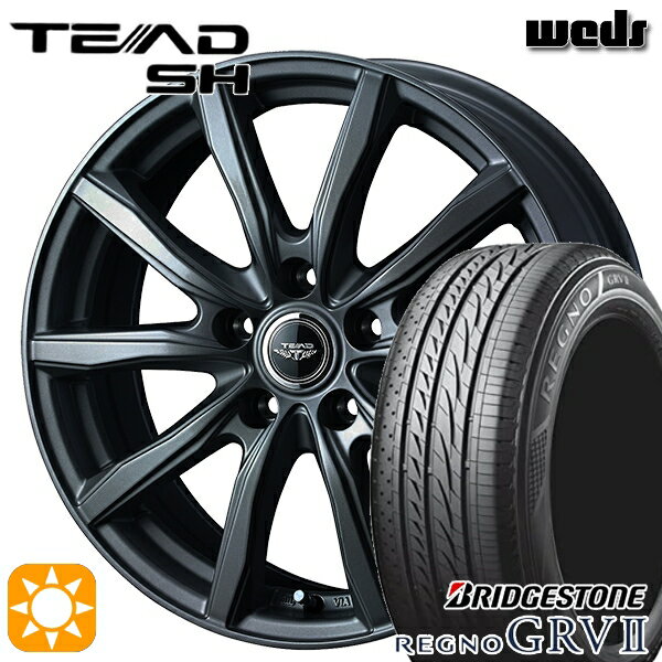 【取付対象】195/65R15 91H ブリヂストン レグノ GRV2 Weds テッド SH ガンメタ 15インチ 6.0J 5H114.3 サマータイヤホイールセット