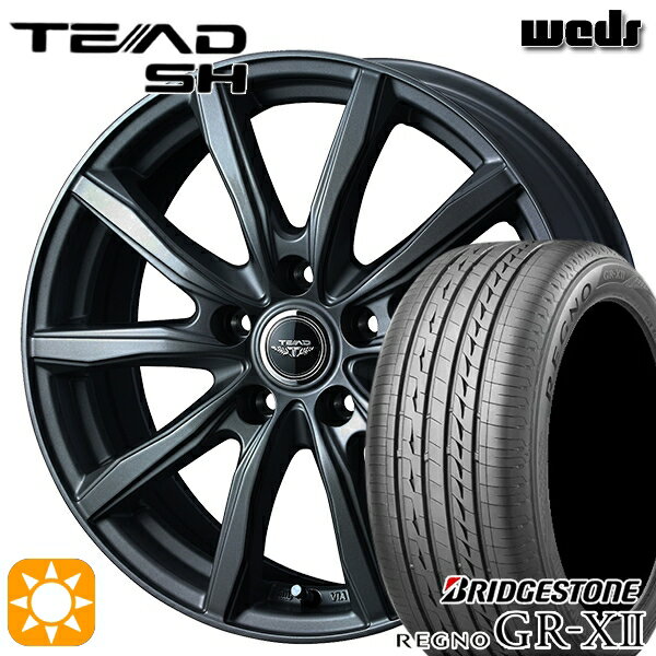 【取付対象】195/65R15 91H ブリヂストン レグノ GRX2 Weds テッド SH ガンメタ 15インチ 6.0J 5H114.3 サマータイヤホイールセット