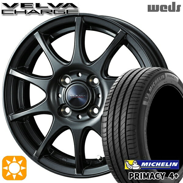 【取付対象】マツダ2 ノート 195/55R16 87V ミシュラン プライマシー4プラス ウェッズ ヴェルヴァ チャージ ディープメタル 16インチ 6.0J 4H100 サマータイヤホイールセット