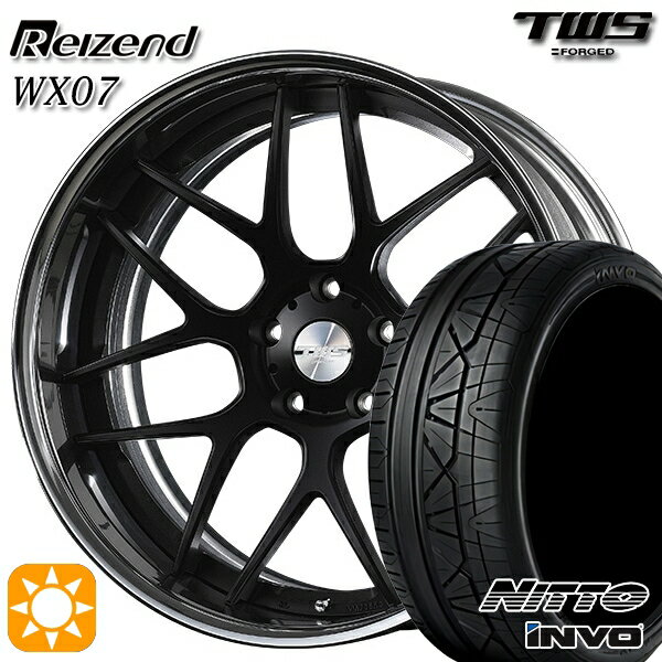 【取付対象】ベンツ Cクラス F) 225/40R19 93Y XL R) 255/35R19 96Y XL ニットー INVO TWS Reizend WX07 フラットブラック 19インチ 8.0J 9.0J 5H112 サマータイヤホイールセット