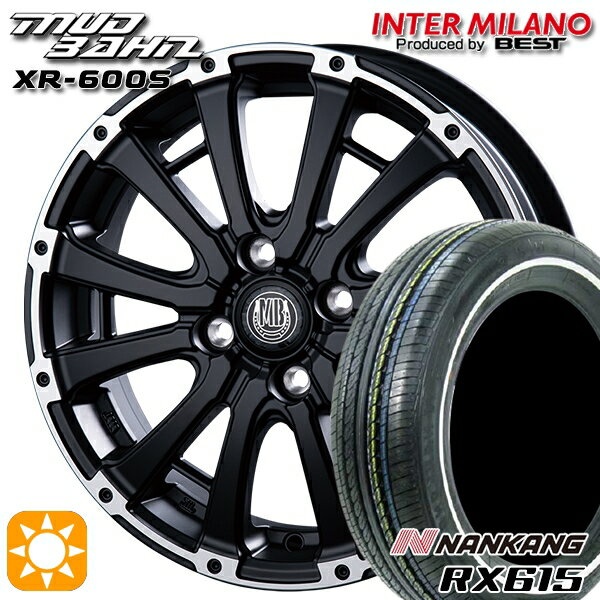 【取付対象】155/65R14 ナンカン RX615 ホワイトリボン インターミラノ マッドバーン XR-600S SGB/RP 14インチ 4.5J 4H100 サマータイヤホイールセット