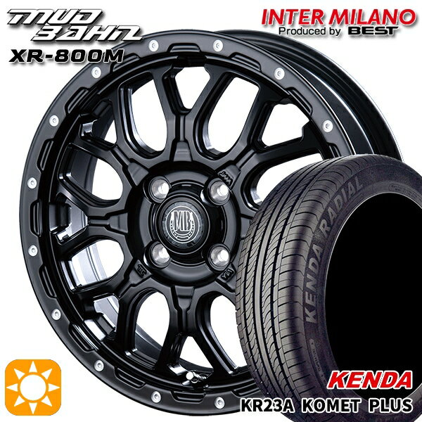 【取付対象】ハスラー 165/60R15 77H ケンダ コメットプラス KR23A インターミラノ マッドバーン XR-800M MBK/PP 15インチ 4.5J 4H100 サマータイヤホイールセット