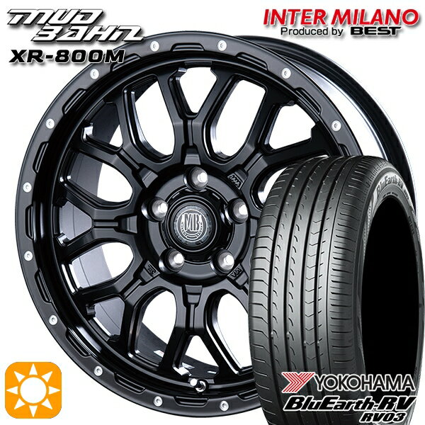 【取付対象】アイシス ノア 215/45R17 91W XL ヨコハマ ブルーアース RV03 インターミラノ マッドバーン XR-800M MBK/PP 17インチ 7.0J 5H114.3 サマータイヤホイールセット