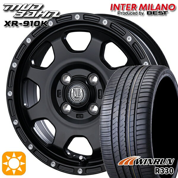 【取付対象】165/50R15 76V XL ウィンラン R330 インターミラノ マッドバーン XR-910K MBK/PP 15インチ 4.5J 4H100 サマータイヤホイールセット
