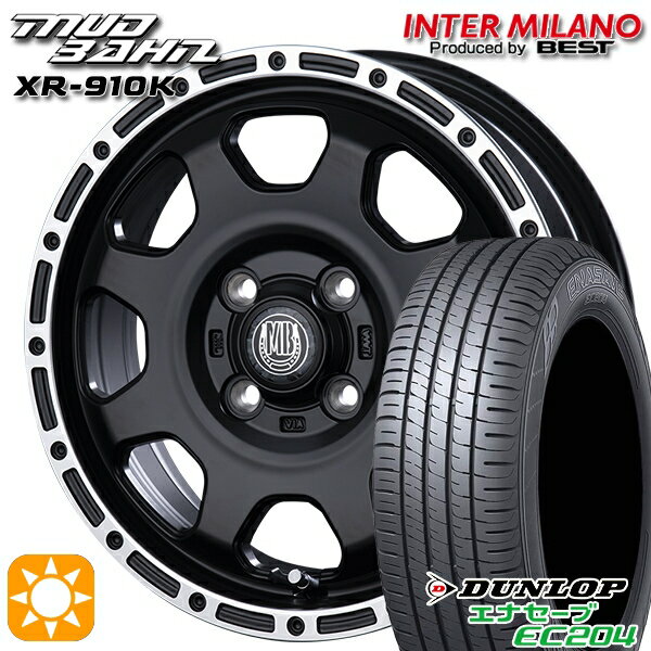 【取付対象】165/50R15 76V XL ダンロップ エナセーブ EC204 インターミラノ マッドバーン XR-910K MBK/RP 15インチ 4.5J 4H100 サマータイヤホイールセット