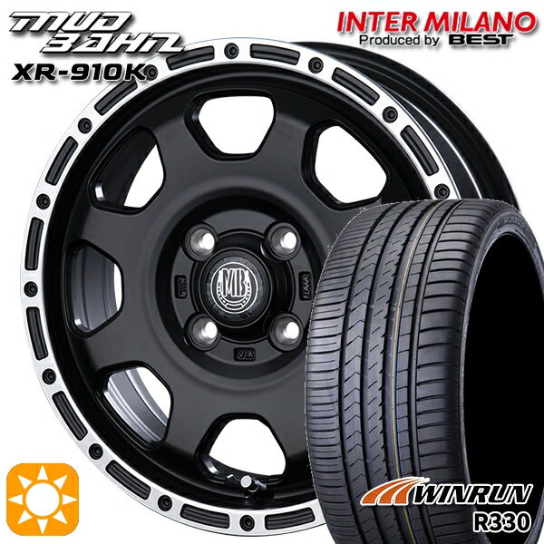 【取付対象】165/50R15 76V XL ウィンラン R330 インターミラノ マッドバーン XR-910K MBK/RP 15インチ 4.5J 4H100 サマータイヤホイールセット