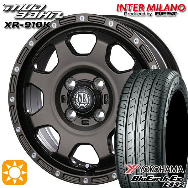 【取付対象】タフト 165/65R15 81S ヨコハマ ブルーアース ES32 インターミラノ マッドバーン XR-910K MBR/PP 15インチ 4.5J 4H100 サマータイヤホイールセット