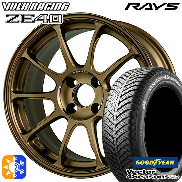 175/60R16 82H グッドイヤー ベクター フォーシーズンズ RAYS ボルクレーシング ZE40 BR 16インチ 7.0J 4H100 オールシーズンタイヤホイールセット