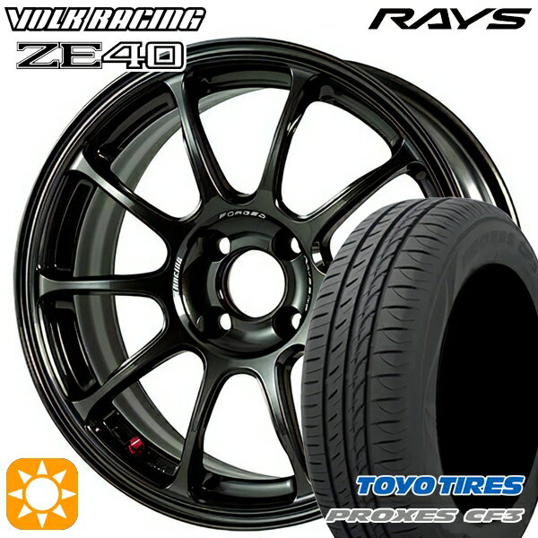 【取付対象】アクア デミオ ノート 195/55R16 91V XL トーヨー プロクセス CF3 RAYS ボルクレーシング ZE40 MM 16インチ 7.0J 4H100 サマータイヤホイールセット