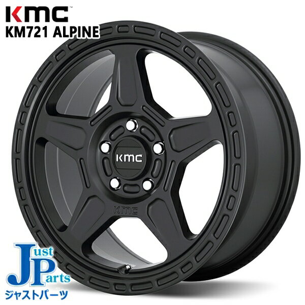 16インチ 7.5J 5H110 30 KMC KM721 ALPINE SATIN BLACK アルミホイール単品 4本（1台分）送料無料