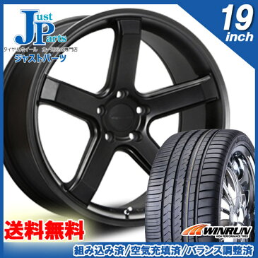 送料無料 225/35R19ウィンラン(WINRUN) R330新品 サマータイヤ ホイール4本セットハイペリオン HYPERION CVS1.5ハーフグロスブラック19インチ 8.5J 5H114.3