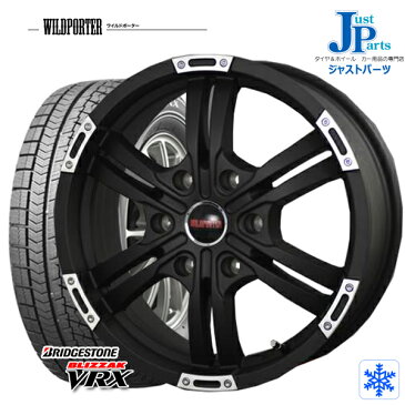 送料無料215/65R16 98Q【2018年製】ブリヂストン(BRIDGESTONE) BLIZZAK VRX新品 スタッドレスタイヤ ホイール4本セットワイルドポーター WILD PORTER CROSS SIX16インチ 6.5J +38 6H139.7マッドブラックポリッシュ
