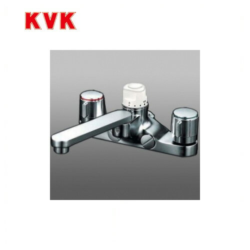 [KM296Z]KVK 浴室水栓 デッキ形定量止水付2ハンドル混合栓 デッキタイプ（台付き） 寒冷地用 おしゃれ