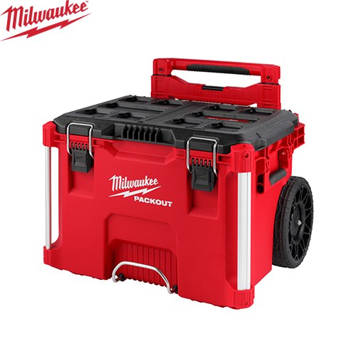 [PACKOUT-48-22-8427] PACKOUT ミルウォーキー 工具箱・ツールバッグ キャリー式ツールボックス 耐荷重：113.4kg 228mm全路面タイヤ トレイ付きで収納性アップ 耐衝撃性ポリマー製 【送料無料】【メーカー保証のみ】