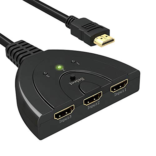HDMI ケーブル 切替器 分配器 セレクター ディスプレイ switch スイッチ PS3 パソコン 3入力1出力 1080p/3D対応金メッキコネクタ搭載 電源不要 手動