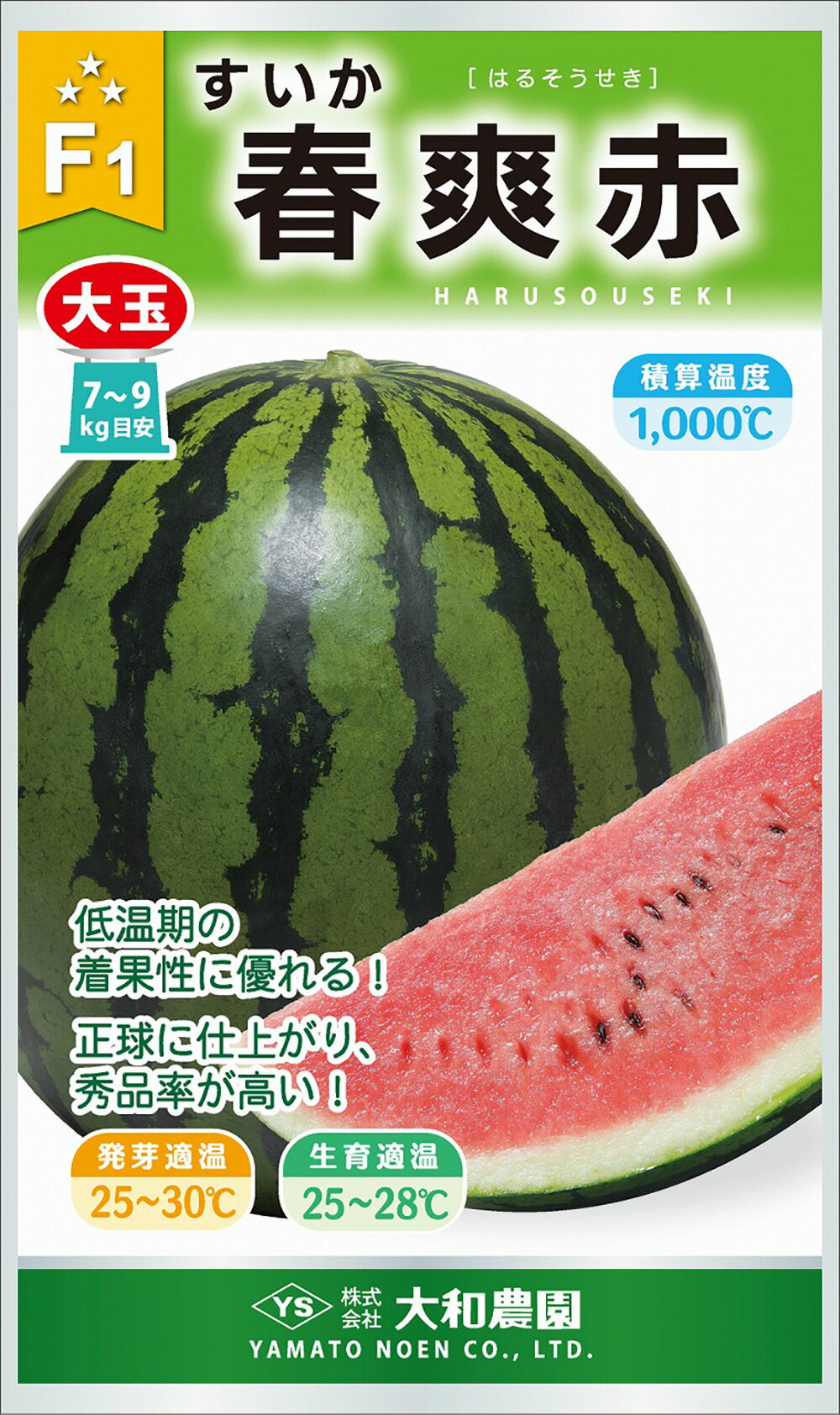 種子（蔬菜） - 春爽赤 200粒 スイカ すいか 西瓜【大和農園 種 たね タネ】【通常5倍 5のつく日はポイント10倍】
