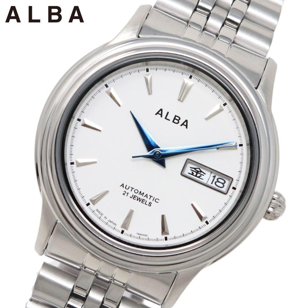 セイコー アルバ AQHA017 メンズ 腕時計 メカニカル 日本製 自動巻き ホワイト シルバー ステンレス SEIKO ALBA その1