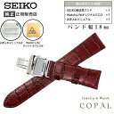 【最大2000円OFFクーポン配布】 18mm セイコー バンド Dバックル 牛革 ワニタケフ カーフ ブラウン メンズ SEIKO 時計 ベルト 茶 クロス お手入れマニュアル付