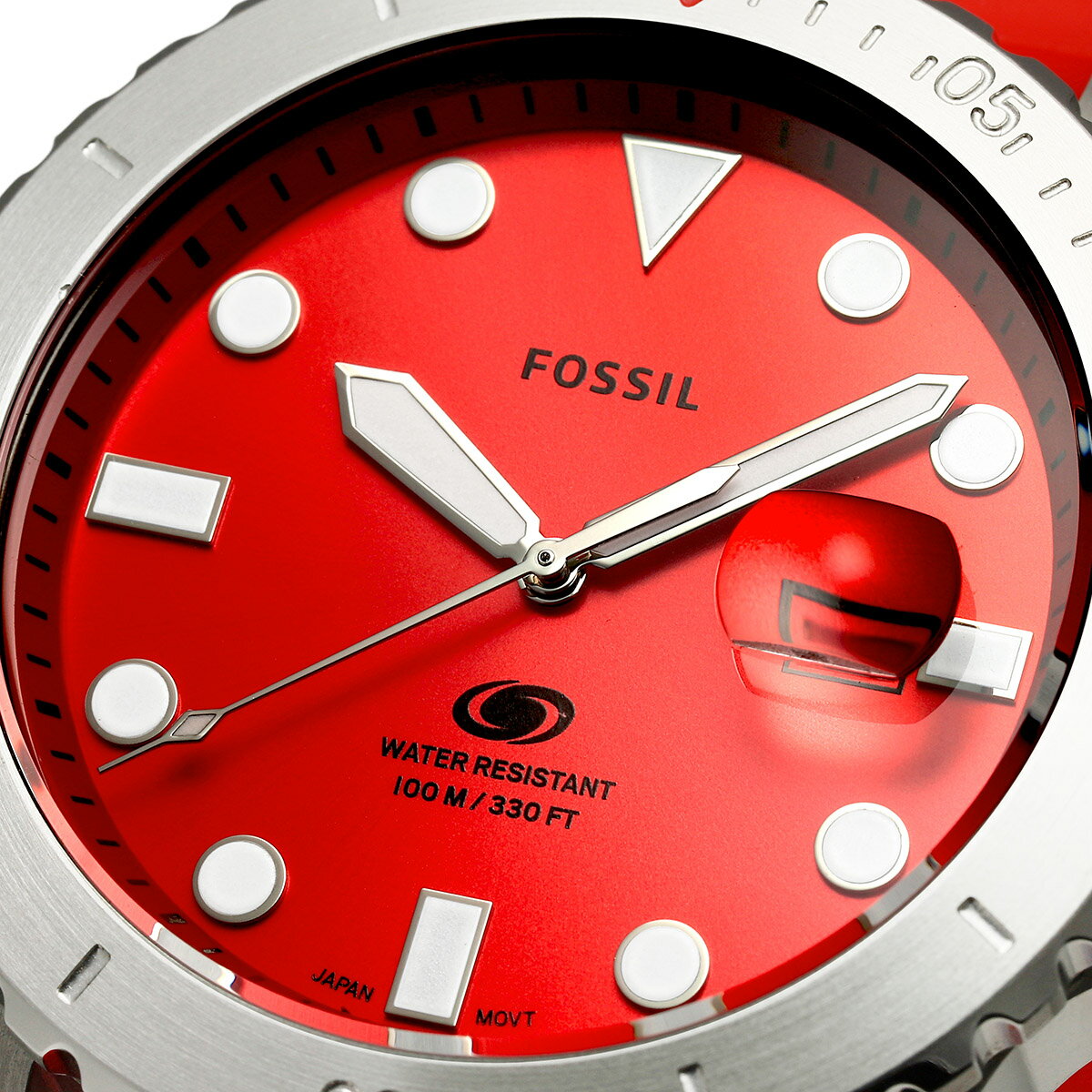 【新品電池で安心出荷】 フォッシル フォッシルブルーダイブ 腕時計 FOSSIL FOSSIL BLUE DIVE FS5997 レッド メンズ ブランド 時計 新品