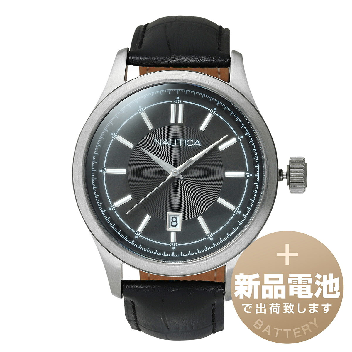 【新品電池で安心出荷】 ノーティカ BFD104 デイト 腕時計 NAUTICA BFD104 DATE A12616G ブラック メンズ ブランド 時計 新品 正規品