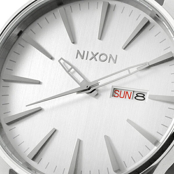 【新品電池で安心出荷】 ニクソン セントリー レザー 腕時計 NIXON SENTRY LEATHER A105-2871 シルバー メンズ ブランド 時計 新品