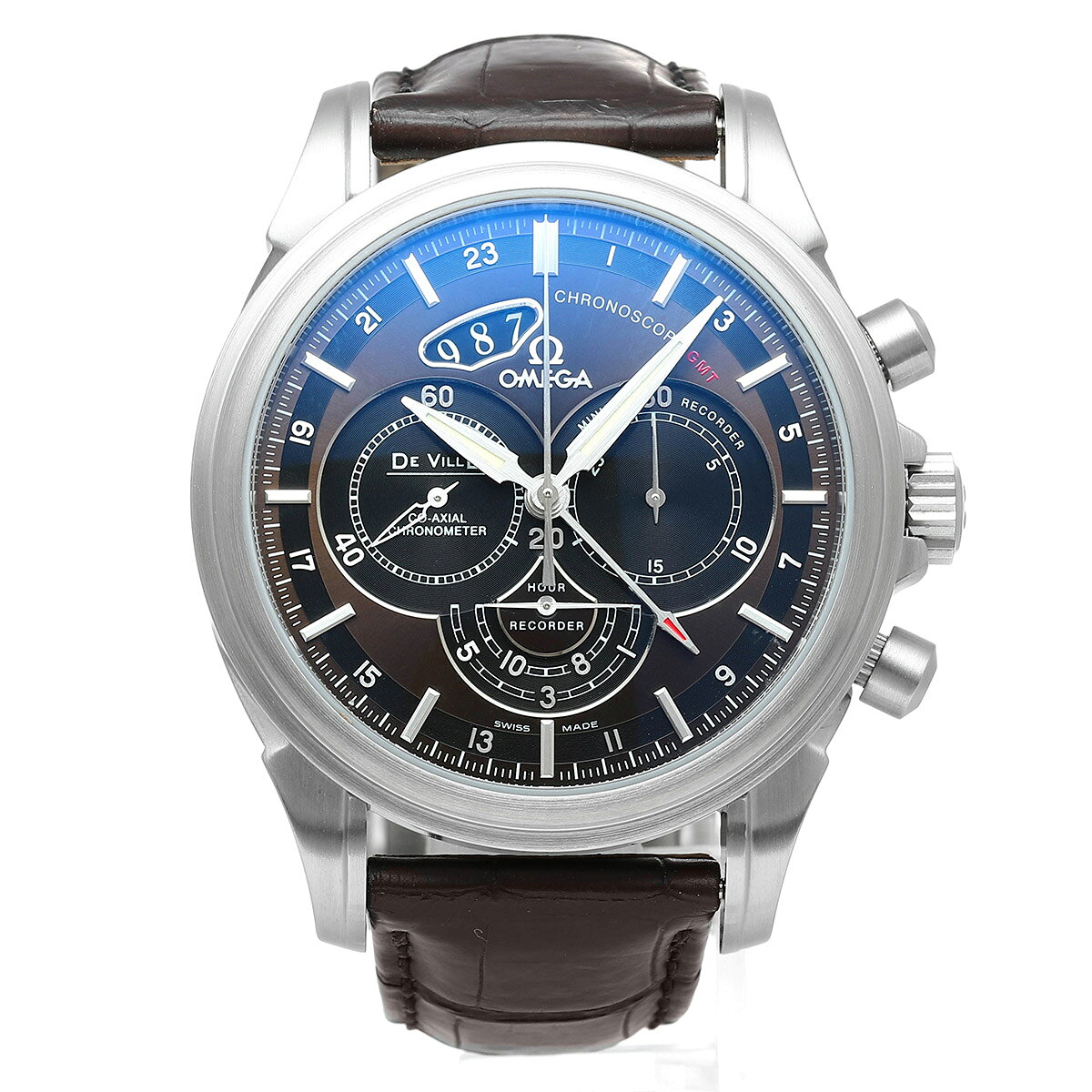 【中古】オメガ デ・ヴィル クロノスコープ GMT コーアクシャル 腕時計 Omega 422.13.44.52.13.001 ブラウン ブランド 時計