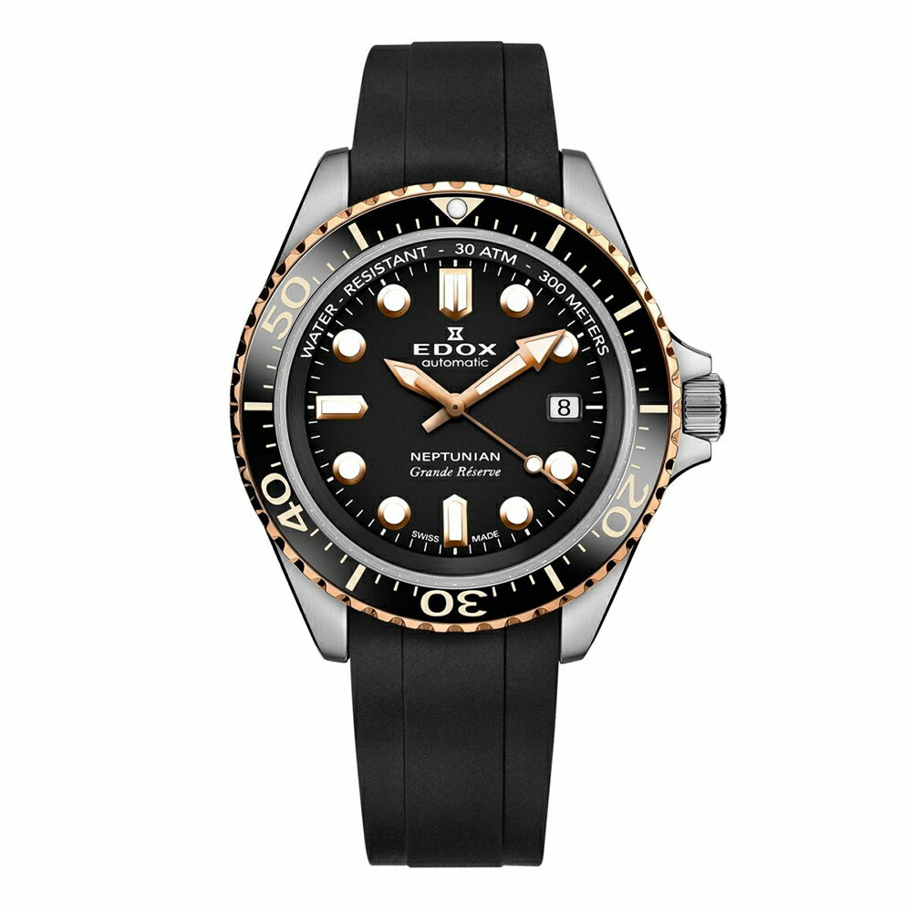 乐天商城 - 【マラソン限定 抽選で最大100%ポイントバック】EDOX エドックス ネプチュニアン グランデ リザーブ デイト オートマティック 80801-3NRCA-NIR【国内正規品】