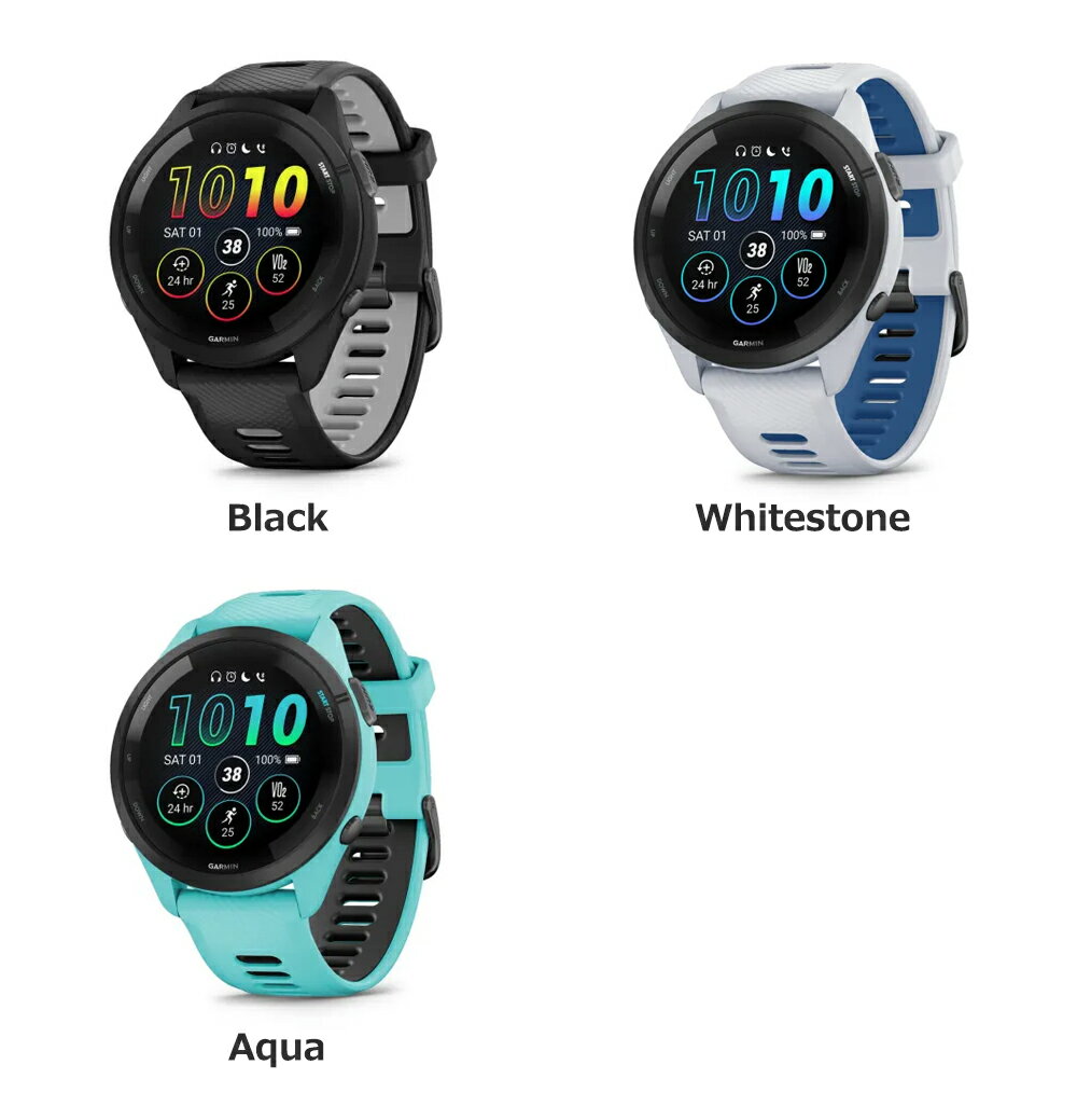 【保護フィルムプレゼント】ガーミン GARMIN Forerunner 265 Music 010-02810-40 010-02810-41 010-02810-42 フォーランナー ブラック メンズ レディース スマートウォッチ ランニング ウォーキング トレーニング フィットネス トライアスロン 3